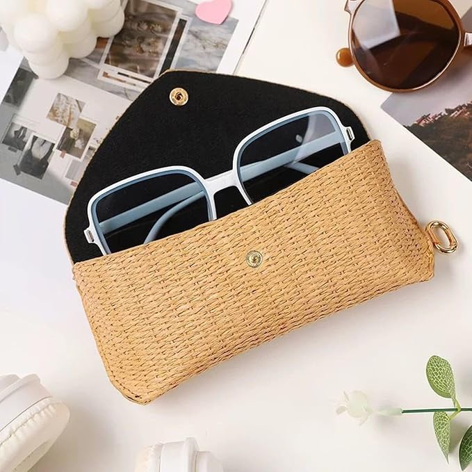 Glasses Case - Woven Straw Style Soft Box - Image 3