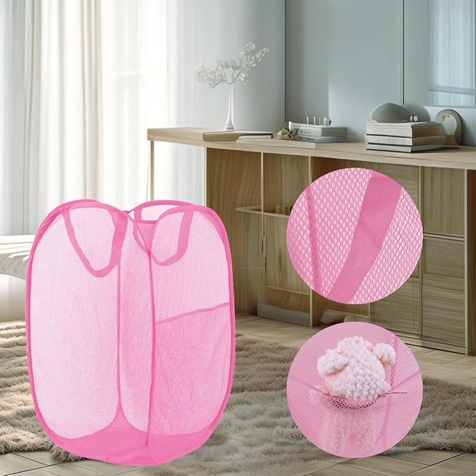 Pop Up Laundry Hamper, Mesh Laundry Basket Collapsible, Foldable Hamper - Image 6