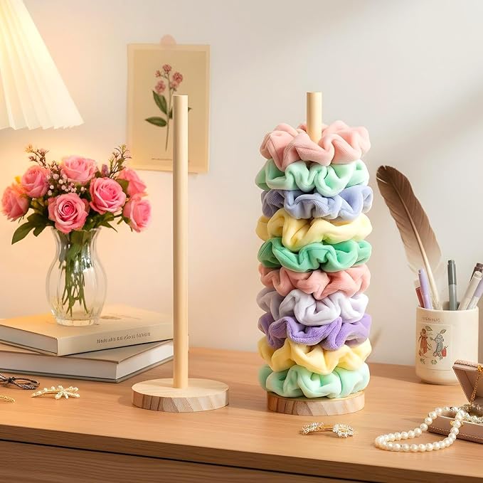 2 Pcs Scrunchie Holder Stand Hair Tie Organizer Vertical 15-20 Scrunchies Hairs - Image 7