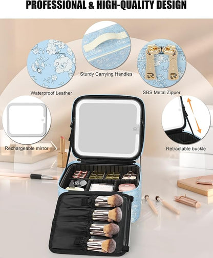 Relavel Travel Makeup Bag with LED Mirror - Image 5