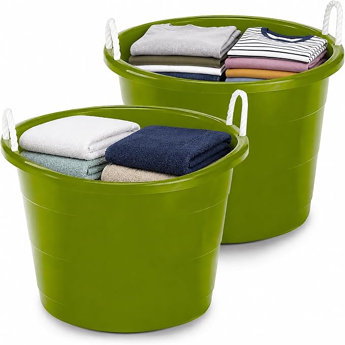 Homz 2 Pack of 17 Gallon Storage Buckets, Durable Plastic Containers, Sturdy - Image 10