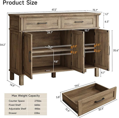 ONBRILL 48 Inch Buffet Cabinet - Image 2