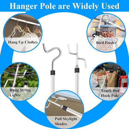 Clothes Hook Pole Heavy Duty, 32 to 80In Retail Clothing Hook Pole | Extra Long - Image 6