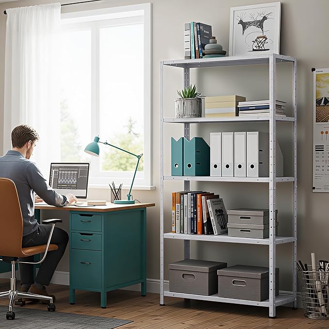 Storage Shelves, Heavy Duty Garage Storage Shelves 5-Tier Metal Shelving Unit - Image 8