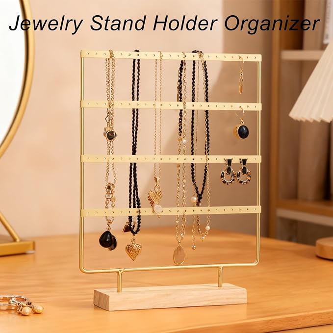 Earring Organizer Stand for Women, 4 Tier Tall Jewelry Holder Organizer Rack - Image 2
