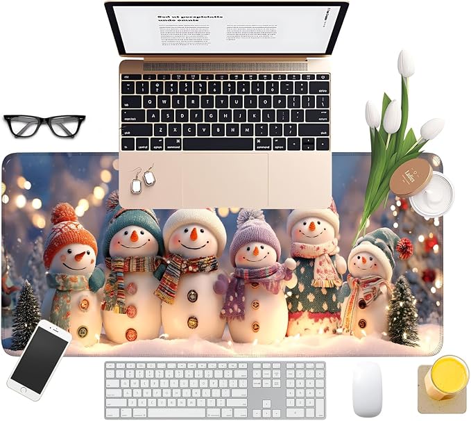 Six Snowmen Gaming Mouse Pad 31.5"x11.8"Desk Mat Anti-Slip Rubber Base & - Image 8