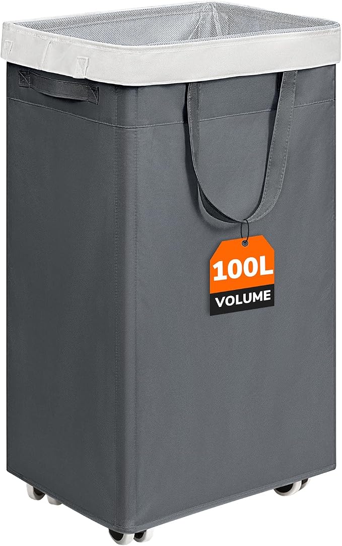 CHICVITA 100L Large Rolling Laundry Basket by CHICVITA