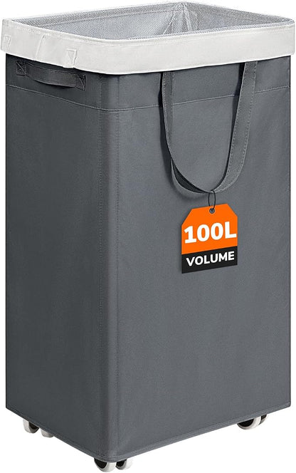 CHICVITA 100L Large Rolling Laundry Basket by CHICVITA