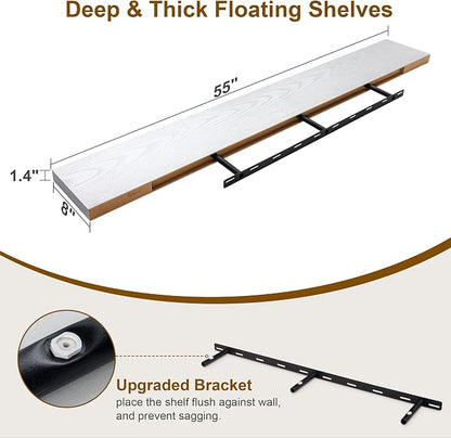 Fun Memories Deep White Floating Shelves, 8 Inch Deep Floating Shelf - Image 2
