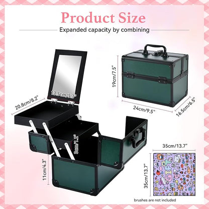 Makeup Train Case, Portable Makeup Case - Image 3