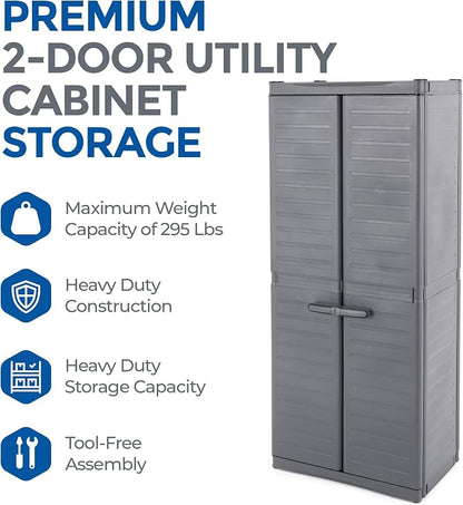 Gracious Living 3-Shelf Base Cabinet, MaxIt Lockable Utility Storage - Image 4