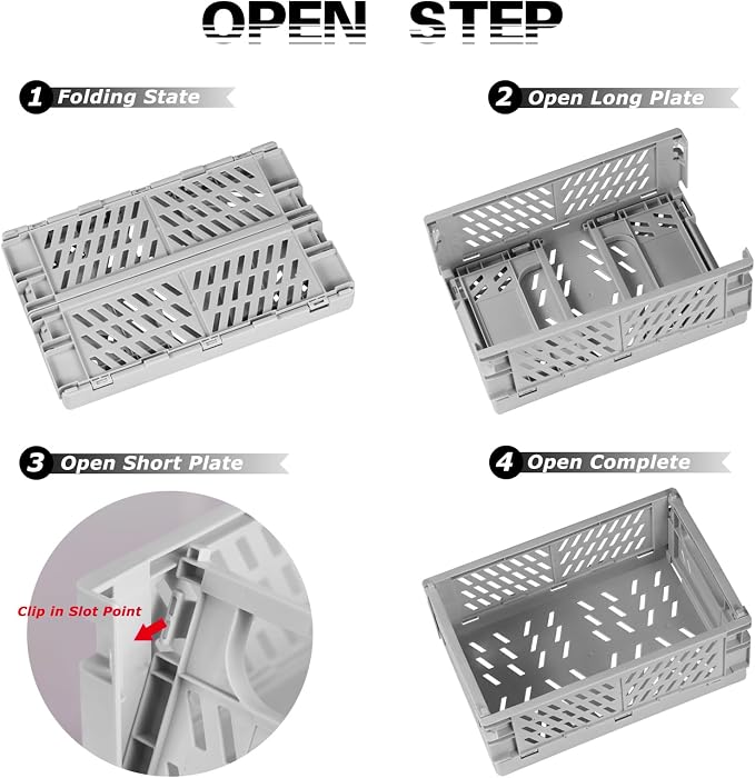 Tixill 2-Pack Mini Foldable Plastic Baskets - Image 5