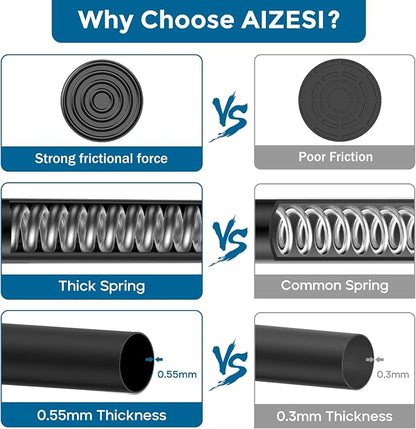 AIZESI 1-Pack Spring Tension Curtain Rod & 2 Holders, 26-39 Inch, no drilling - Image 3