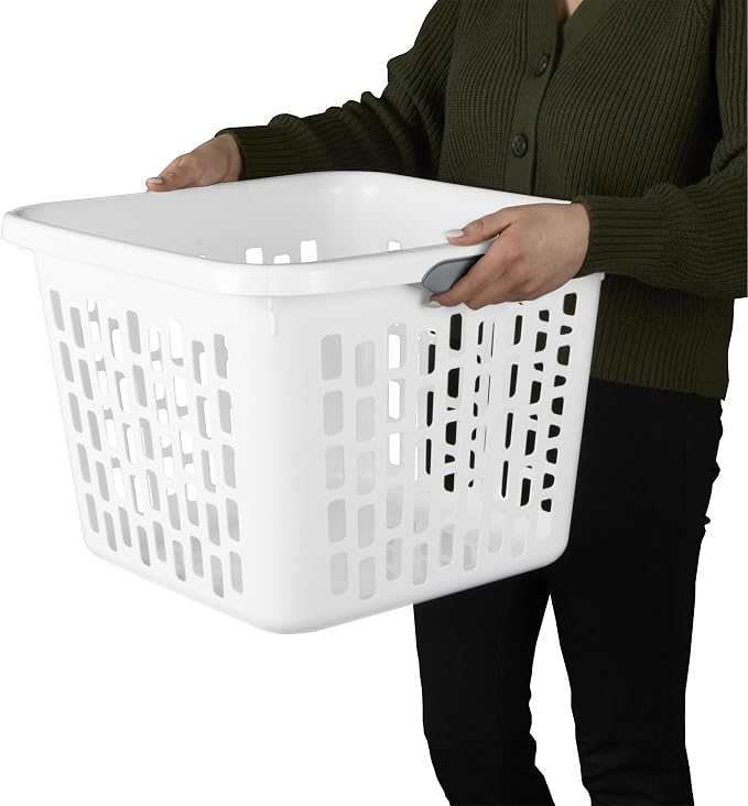 Sterilite Laundry Basket, Plastic Clothes Hamper, Large Square Bin - Image 6