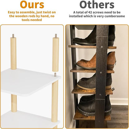 LUCKNOCK Vertical Shoe Rack, 8-Tier Tall Narrow Shoe Organizer - Image 7