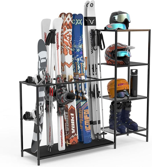 Freestanding Ski Rack, Ski Storage Rack w/Width-Adjustable Bars, Ski & by Unknown