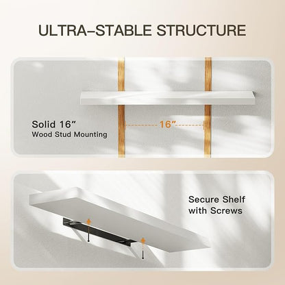 AMADA HOMEFURNISHING Floating Shelves Wall Mounted, 32 x 7 Inch Wall Shelves - Image 6