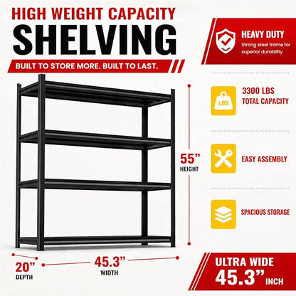 Garage Shelving, 2-in-1 Adjustable Storage Shelves - Image 2