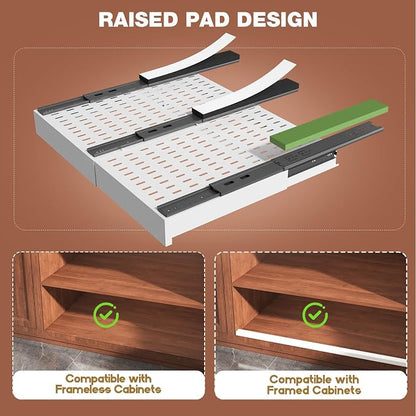2 Pack Pull Out Cabinet Organizer Expandable Width and Depth, Slide Out Drawers - Image 2