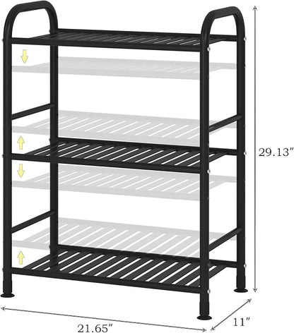 JSB 3-Tier Adjustable Shelving Unit, Heavy Duty Storage Rack Organizer Metal - Image 3