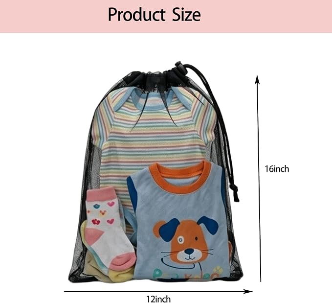4 Pack Mesh S Laundry Bags, Machine Washable Dirty Clothes Organizer - Image 2