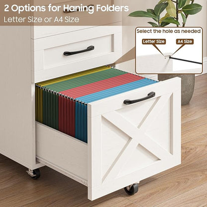 Halitaa Farmhouse 3 Drawer Small File Cabinet - Image 5