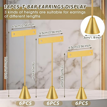 Marsui 18 Pcs Earring Display Set T Bar Earring Display Stand - Image 2