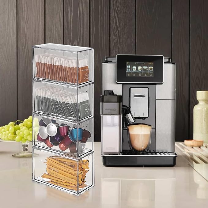 ELLDOO 4 Drawers Tea Bag Organizer, Coffee Pod Snack Storage - Image 8