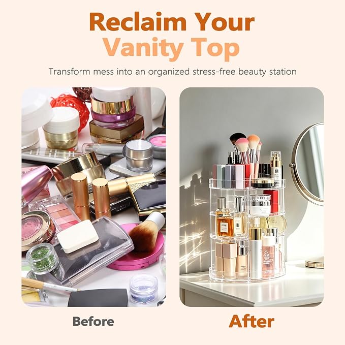 DOZZZ Makeup Organizer 360-Degree Rotating - Image 4