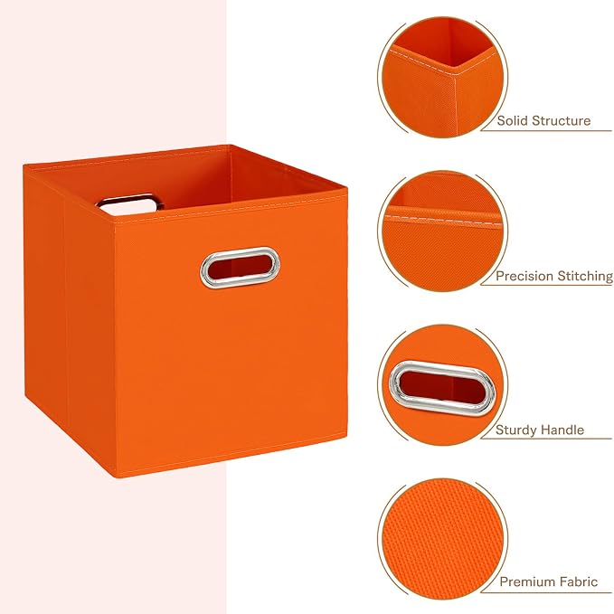 Fabric Cloth Storage Bins, Fabric Cube Bins Organizer - Image 7