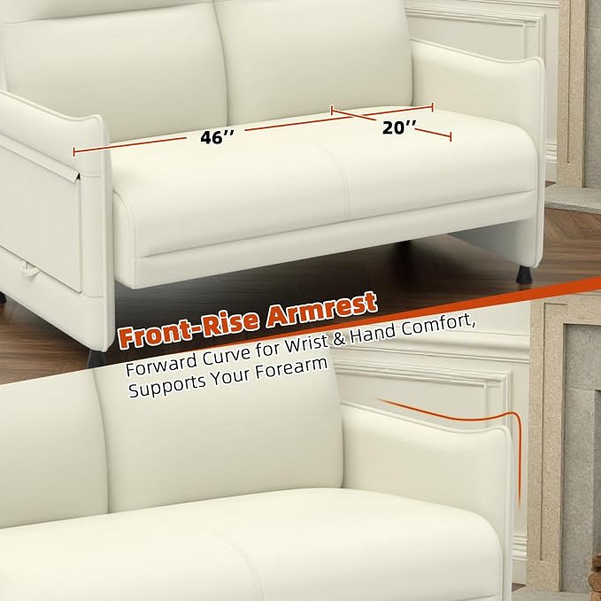 Faux Leather Loveseat, Upholstered Loveseat - Image 5