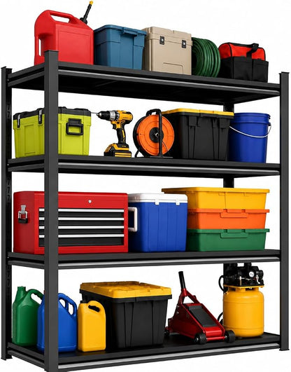 Lightweight Garage Shelving, 2400LBS Metal Storage Shelves by Notmise
