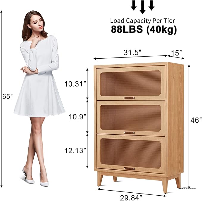 3-Shelf solid wood book case - Image 2