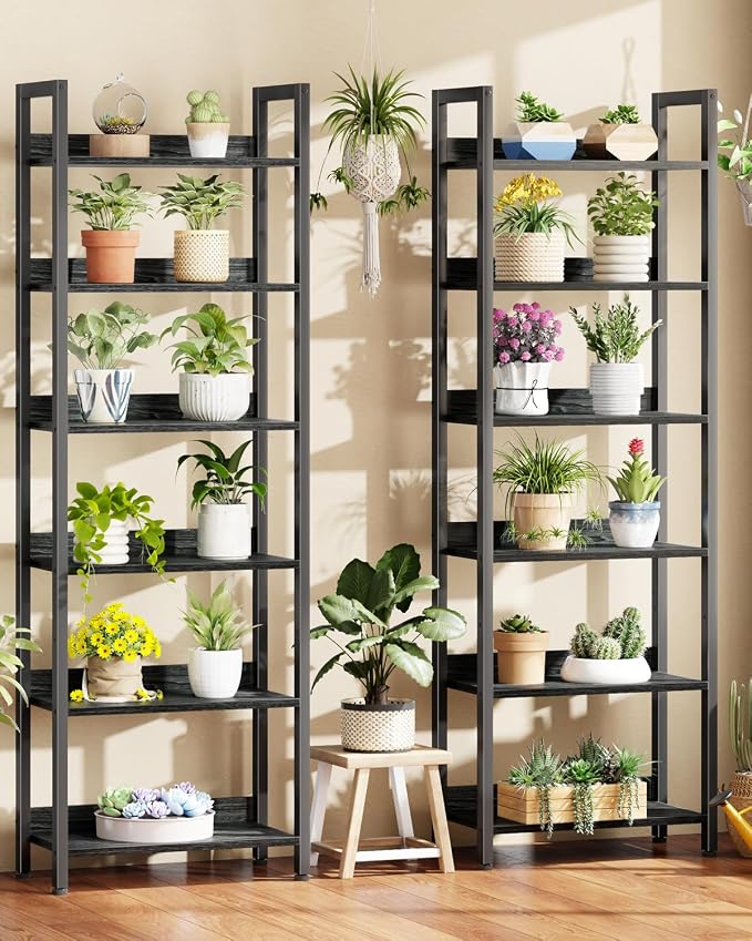 Furologee 6-Tier Bookshelf Set of 2, Tall Bookcase - Image 9