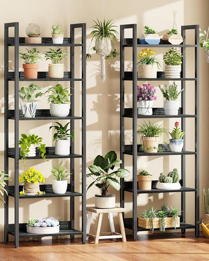 Furologee 6-Tier Bookshelf Set of 2, Tall Bookcase - Image 9
