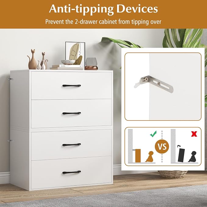 Giantex Stackable 2-Drawer Dressers - Image 8