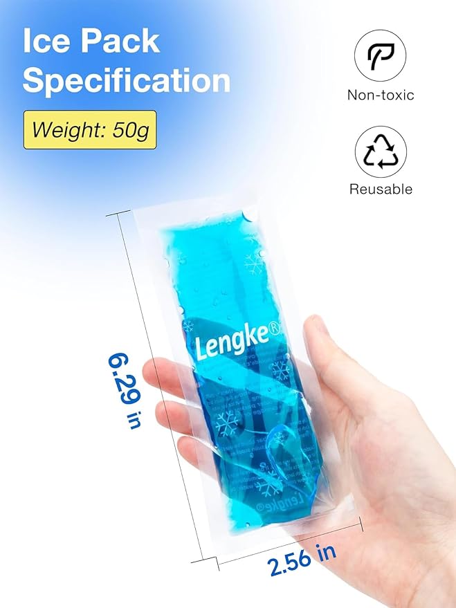Leng Ke Ice Pack TSA Approved for Travel, Small Ice Packs, Reusable Ice Packs - Image 3