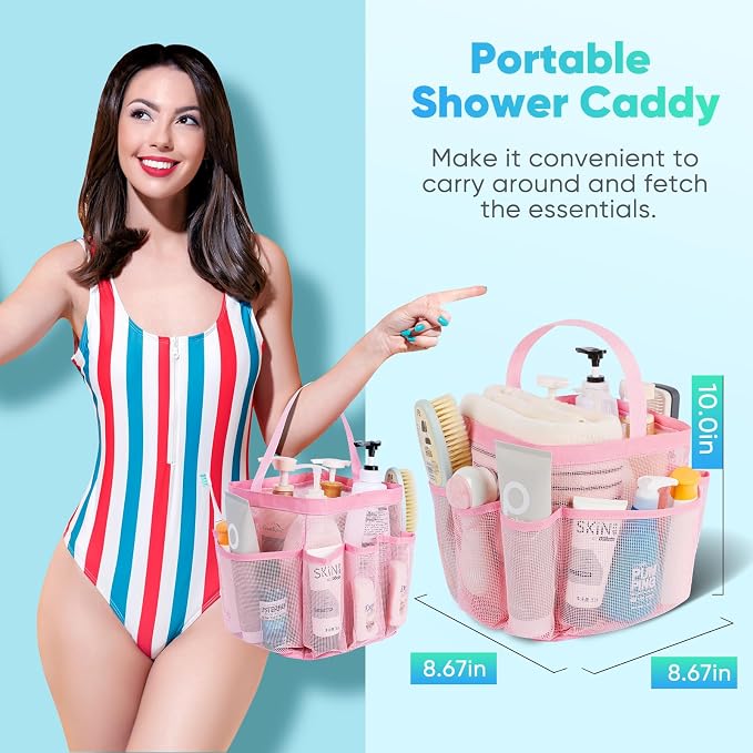 EUDELE 2 Pack Mesh Shower Caddy Portable - Image 4