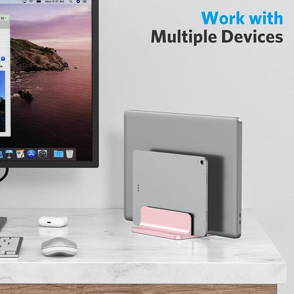 OMOTON Vertical Laptop Stand, Desktop Aluminum Mac Book Stand - Image 8