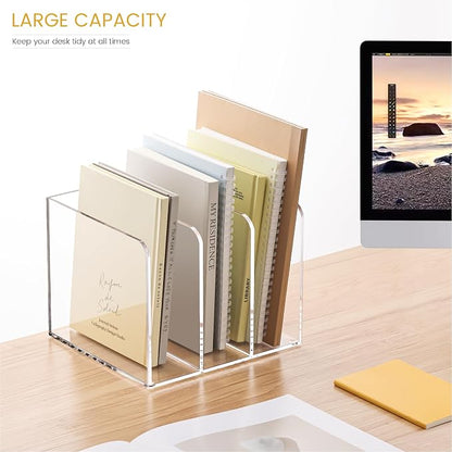 Acrylic Magazine Holder, Magazine File Holder Sorter Rack Workspace Organizers - Image 8