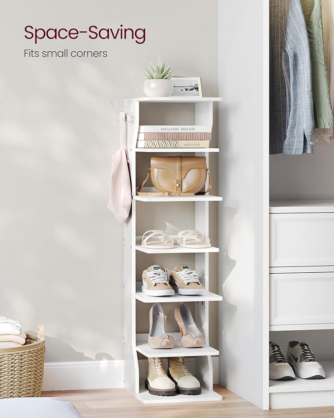 VASAGLE 7-Tier Vertical Shoe Rack, Narrow Shoe Storage Organizer - Image 4