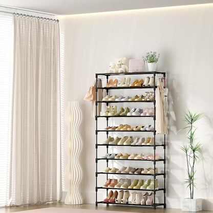 LANTEFUL 10 Tiers Shoe Rack 50 Pairs Large Capacity Tall Shoe Organizer Sturdy - Image 7
