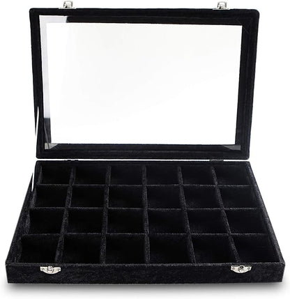 Frebeauty 24 Grid Earring Holder Organizer Tray, Jewelry Organizers and Storage - Image 4