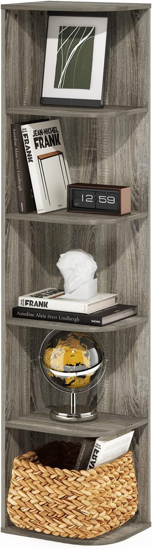Furinno PASIR Book Shelf, 5-Tier Corner Bookshelf, Open Shelves Bookcase 9.3 x by Furinno-FitsYourSpaceFitsYourBudget