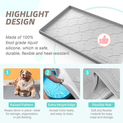 SIKADEER Under Sink Mat Waterproof 34" x 22", Silicone Mat Kitchen Drawer Shelf - Image 5