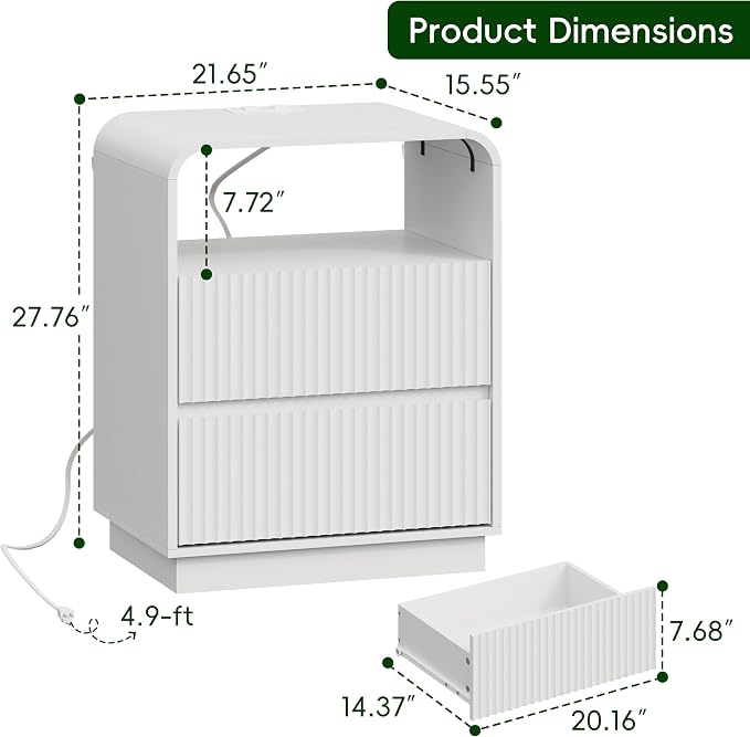 White Nightstands Set of 2 - Image 2