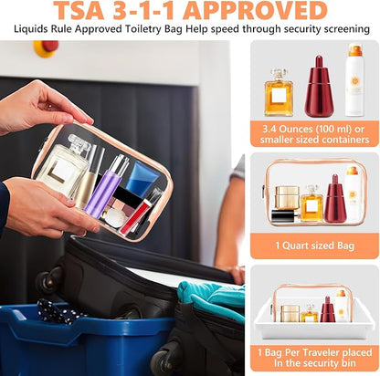 AURUZA Clear Makeup Bag, Portable Travel Toiletry Bags - Image 3