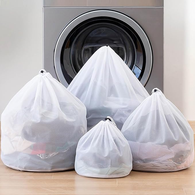 Mesh Laundry Bags with Adjustable Single Shoulder Straps Sturdy Nylon Material - Image 7