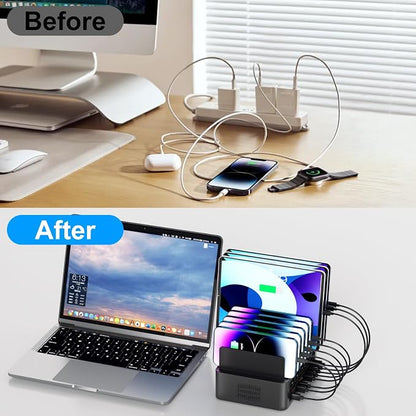 150W/35A Charging Station for Multiple Devices, 20 Port USB C Fast Charging - Image 4