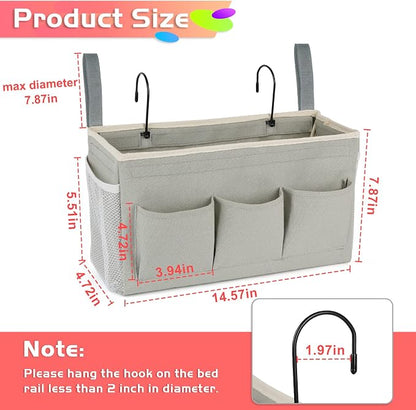 Loghot Bedside Caddy/Bedside Storage Bag Hanging Organizer - Image 4